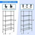 thumbnail image 4 of QUIOCOZY 5-Tier Heavy Duty Wire Storage Shelving Unit, Adjustable Metal Rack for Kitchen, Pantry, Garage, and Office, Black, 24" W x 14" D x 59" H, 4 of 7