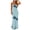 Blue, variant on Womens Floral Print Halter Maxi Dress Strapless Bodycon Flowy Lightweight Breathable Sleeveless Summer Dress For Beach Vacations And Formal Events
