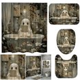 thumbnail image 4 of Cortina Ducha Lindo Dibujos Animados Fantasmas Set Halloween Lavible Baño Poliéster Tela Espeluznante Con Ganchos para Decoraciones, 4 of 9