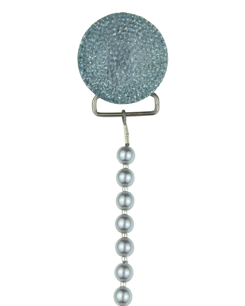 Sparkly Glitter Crystal with Swarovski Crystals & Matching Pearl Pacifier Clip