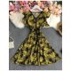 thumbnail image 1 of One SizeWomen Summer Dress The New Style Waist Waist Shows Thin V-neck Korean Style College Style Sleeveless Printed Short Dress D2870 yaoshenbao LED, 1 of 2