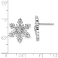 thumbnail image 2 of Auriga Fine Jewelry 925 Sterling Silver Rhodium-plated CZ Snowflake Post Stud Earrings for Women, 2 of 4