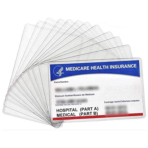 Heavy Duty Card Sleeves New Medicare Card Holder Protector Sleeves 6 Pack 12Mil Clear PVC Soft Waterproof Medicare Card Protector for New Medicare Card Credit Card Business Card 