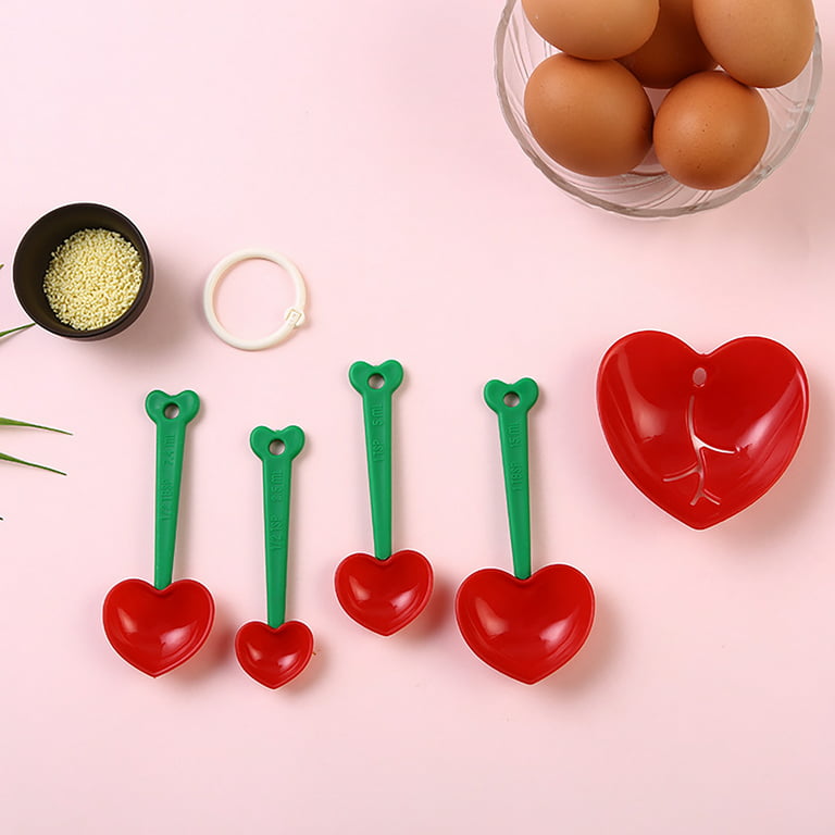 Heart-shaped Measuring Spoon Set - Includes Egg White Separator
