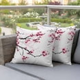 thumbnail image 2 of Outdoor Waterproof Pillow Covers Watercolor Pink Cherry Blossoms Decorative Throw Pillow Protectors,Pillowcase Cushion Cases for Patio Sofa Garden Couch,18x18in,Pack of 2, 2 of 11