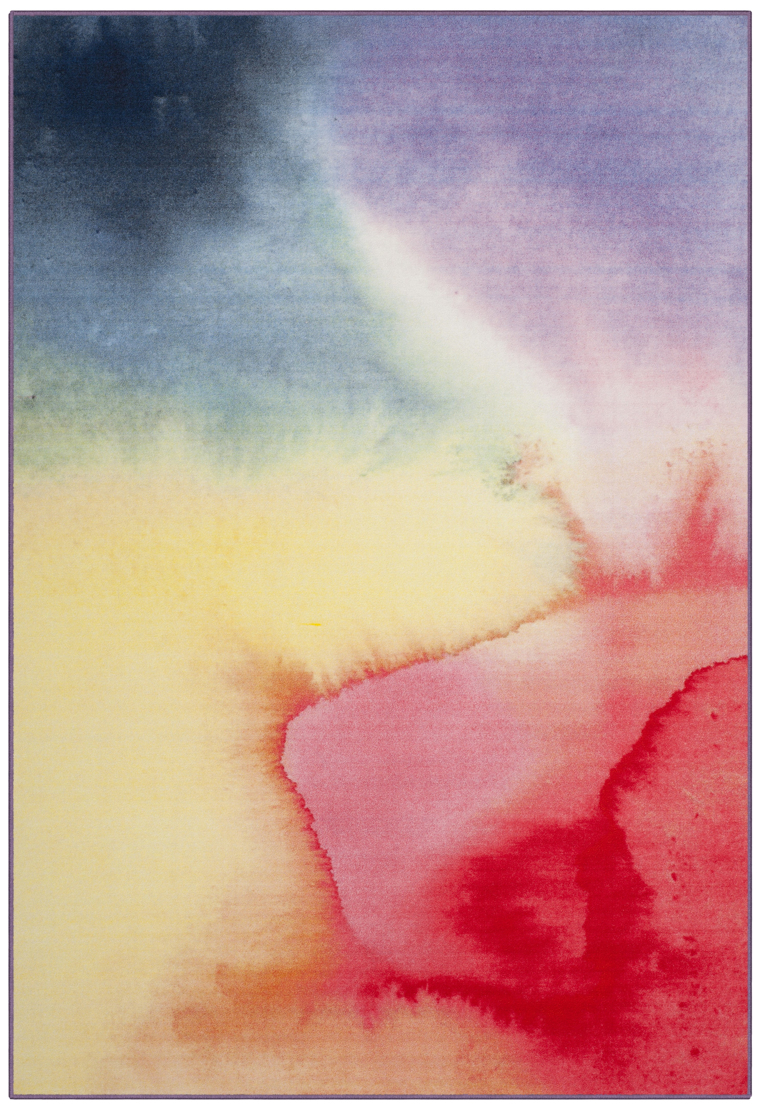 SAFAVIEH Painted Brush Barclay Novelty Area Rug, Fuchsia/Yellow, 5'1" x 7'6"
