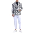thumbnail image 2 of BLAZER LEOPARDO INSPIRE CHIC para hombres, chaqueta deportiva de solapa de pico, doble botonadura, traje de animal, 2XL, negro y blanco, 2 of 6