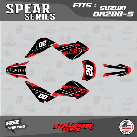 Kalair GFX Graphics Kit for Suzuki DR200-S (All Years) Spear Series