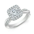 thumbnail image 2 of Spot Jewel 2.1 Ct Princess Cut Diamond Ring - 14K White Gold Plated Ring for Her - Halo Engagement Wedding Ring for Women's - Christmas Special Gift for Women's - Party Wear Diamond Ring for Her, 2 of 6