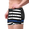 thumbnail image 2 of Fuzoiu Thin Blue Line Flag Print Men's Ultra Breathable Underwear,No Riding Up Boxer Briefs with ComfortFlexible Waistband-Small, 2 of 5