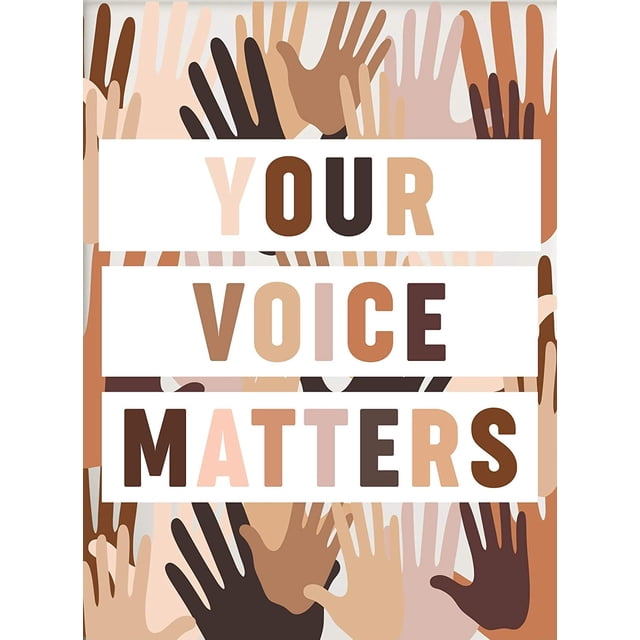 Your Voice Matters Printable Wall Art Classroom Art Metal Tin Sign Poster Wall Plaque, 8x12inch