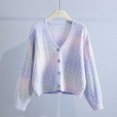 thumbnail image 1 of MKLEKYY Chandails Marron Foncé pour Femmes Cardigan 2023 Cardigan à Manches Longues Veste Tricotée à Boutons, 1 of 1