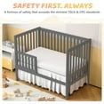 thumbnail image 5 of SESSLIFE 5-In-1 Convertible Crib, Gray Baby Bed, Converts from Baby Crib to Toddler Bed, Fits Standard Full-Size Crib Mattress(Not Included), 5 of 9