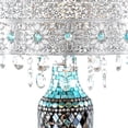 thumbnail image 3 of River of Goods Metal Mosaic Hanging Glass Crystal Table Lamp - 13"L x 13"W x 24.25"H Blue, 3 of 6