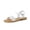 White, variant on Cushionaire Clara Casual Flat Girls Sandals, Adjustable Buckle Ankle Strap with Lightweight Cushioned Comfort Kids Sandals