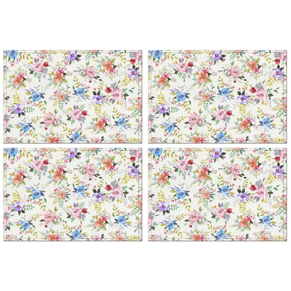 Floral Leaves Vines Botanical Place Mats Durable Placemats for Outdoor Tables Desk Halloween Gifts Simple Fashion Table Mats