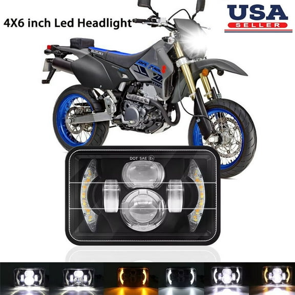 4x6 inch LED Headlight Sealed Beam For Suzuki DRZ400SM DRZ400S DRZ400 Motorcycle