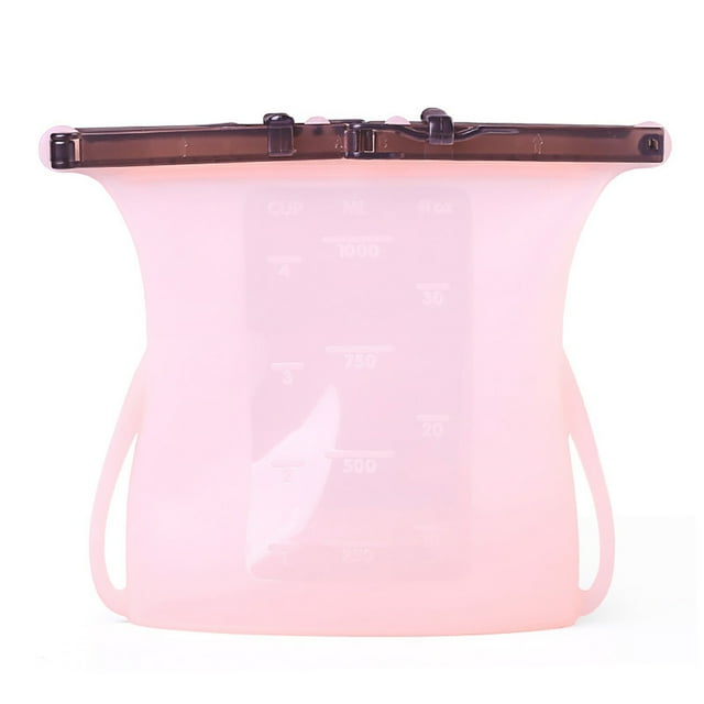 Sac Alimentaire en Silicone Hermétique Portable Réutilisable Sac pour Aliments Frais Sac de Cuisson en Silicone