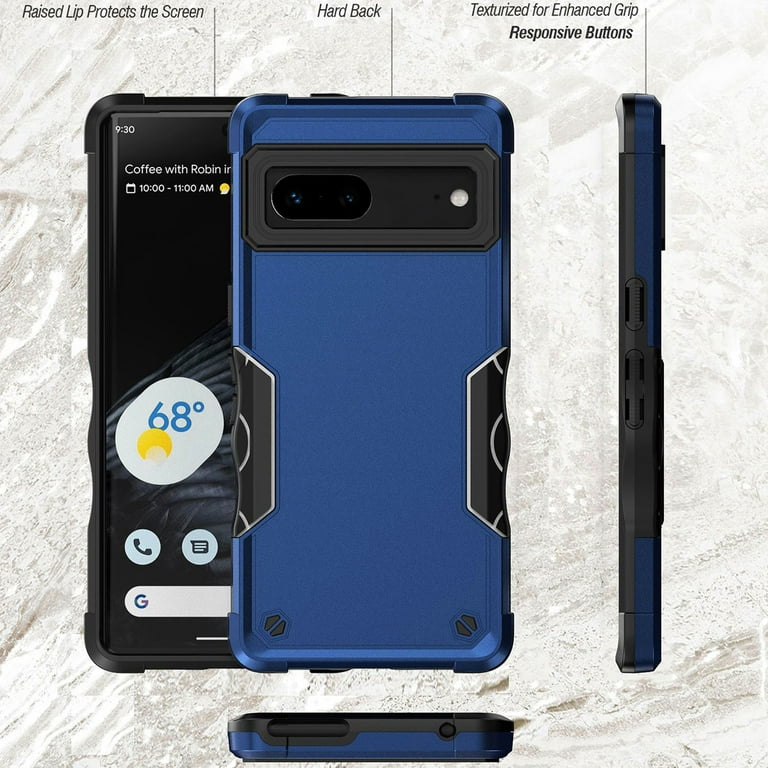 for Google Pixel 7a Case: Dual Layer Protective Heavy Duty Cell Phone Cover  Shockproof Rugged with Screen Protector - Military Protection Bumper Tough