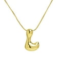 thumbnail image 4 of Mini Bubble Balloon Initial Letter Pendant Necklace Chunky Gold Plated, 4 of 9