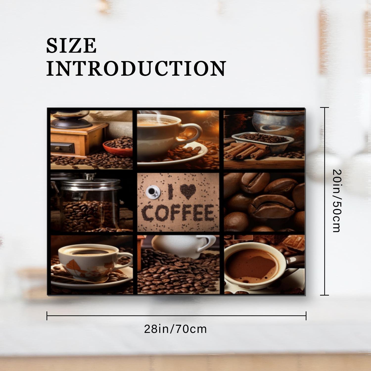 Stove Top Covers for Gas Burners, I love Coffee Glass Stove Mat, Waterproof Oilproof Dustproof Oven Covers, Decorative Induction Mat for Kitchen RV (28×20 Inch)
