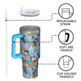 thumbnail image 4 of OBREWU Basset Hound Dog and Flower Tumbler with Handle and Lid,Basset Hound Dog and Flower 40oz Double Wall Vacuum Insulated Tumbler,Cups Gift for Women and Men, 4 of 7