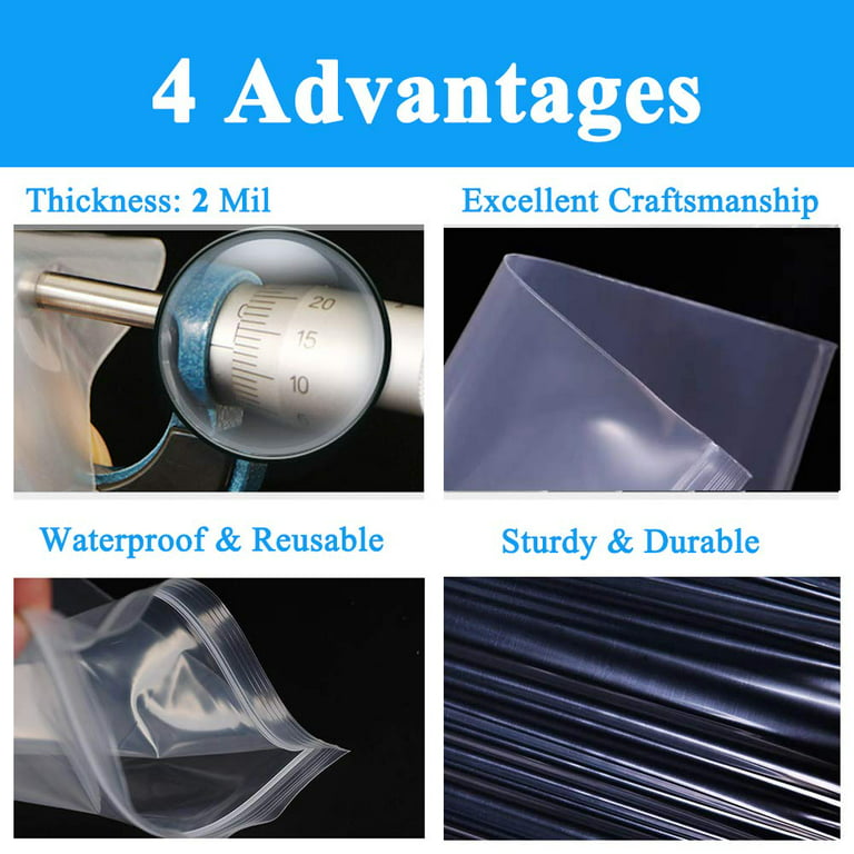 Minoly 2 x 2 Small Ziplock Bags for Jewelry, 2 Mil 100pcs Clear  Reclosable Plastic Bags, Mini Ziplock Baggies for Craft Beads, Seeds,  Coins, Tiny