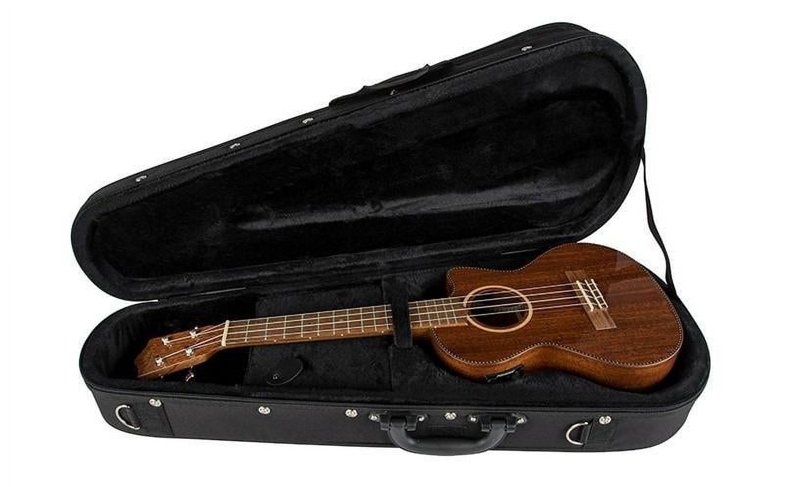 Lanikai QM-BKCEC Quilted Maple Black Stain Concert Acoustic-Electric Ukulele