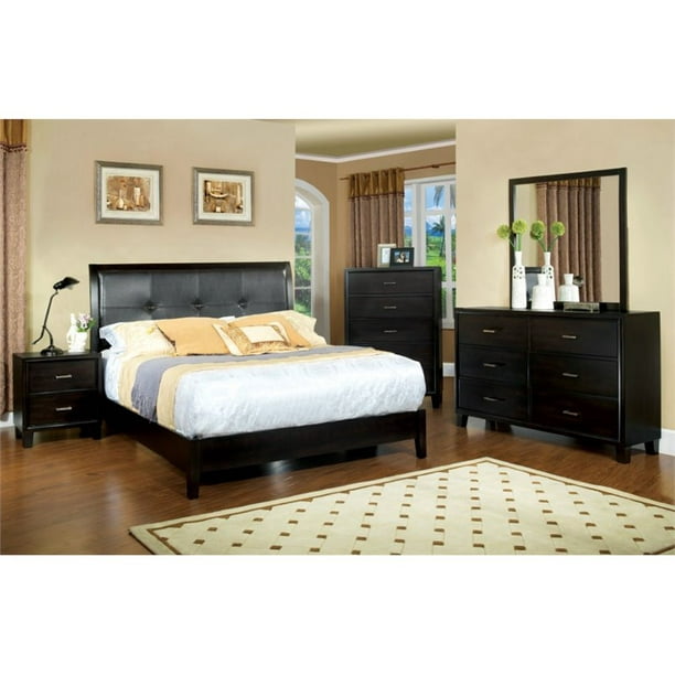 Furniture Of America Denijs 4 Piece Queen Bedroom Set In Espresso Walmart Com Walmart Com