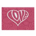thumbnail image 1 of Groovy Cutting Board, Big Heart with Background Retro Romance Will Change the World Illustration, Decorative Tempered Glass Cutting and Serving Board, Large Size, Pink White, by Ambesonne, 1 of 1