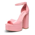 thumbnail image 1 of Sandalias de Tacón DREAM PAIRS Plataforma y Tacón Cuadrado para Mujer en Rosa, 1 of 5