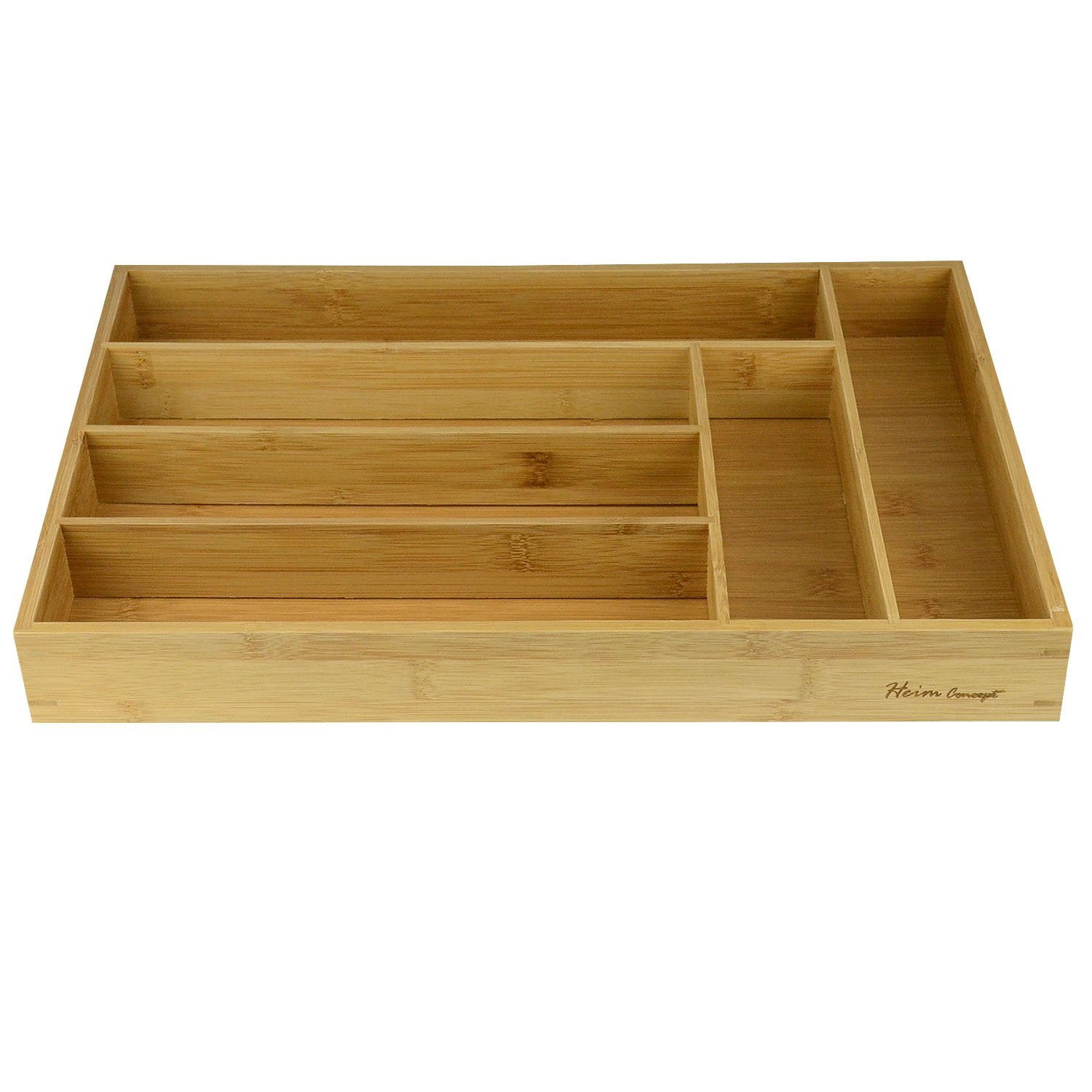 Heim Concept Organic Bamboo Drawer 6 Slots [18x13x1.5] in drawer Organizer Cutlery Tray Layout
