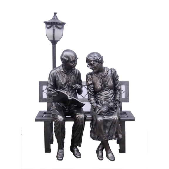 HI-LINE GIFT LTD. SMALL OLD COUPLE WITH STREET LAMP