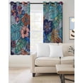 thumbnail image 2 of Vintage Boho Floral Kitchen Curtains Colorful Vintage Flowers Abstract Art Cafe Short Curtains for Bathroom Blackout Window Curtain Small Window Treatment Drapes for Bedroom Living Room 42"x45"x2, 2 of 9