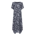 thumbnail image 4 of LOVZFMLL Robe Décontractée Mode Femme Imprimé Léopard Manches Courtes Col Rond Ample Gris 2TG, 4 of 5