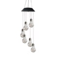 thumbnail image 1 of EeaseMX Lámpara solar de 6 LED con forma de carillón de viento, lámpara colgante para exteriores, luz nocturna decorativa para jardín y patio (carcasa negra), 1 of 8