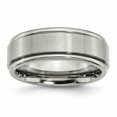 thumbnail image 1 of Titanium Ridged Edge 8mm Brushed and Polished Band Size 9, 1 of 6