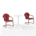 thumbnail image 1 of Crosley Furniture Ensemble Bistro d'Extérieur en Métal Tulipe 3 Pcs, Rouge Vif, 1 of 8