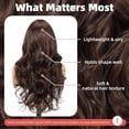 thumbnail image 4 of Brown Wigs for Women, 4x4 Realistic Scalp, Free Parting, 22 Inch Long Curly Synthetic Hair Wig with Curtain Bangs for Daily Use, 4 of 6