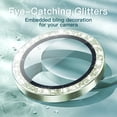 thumbnail image 3 of JETech Camera Lens Protector for iPhone 15 6.1-Inch and iPhone 15 Plus 6.7-Inch, Bling Glitter Individual 9H Tempered Glass Metal Ring Cover, HD Clear, 2-Pack (Green), 3 of 6