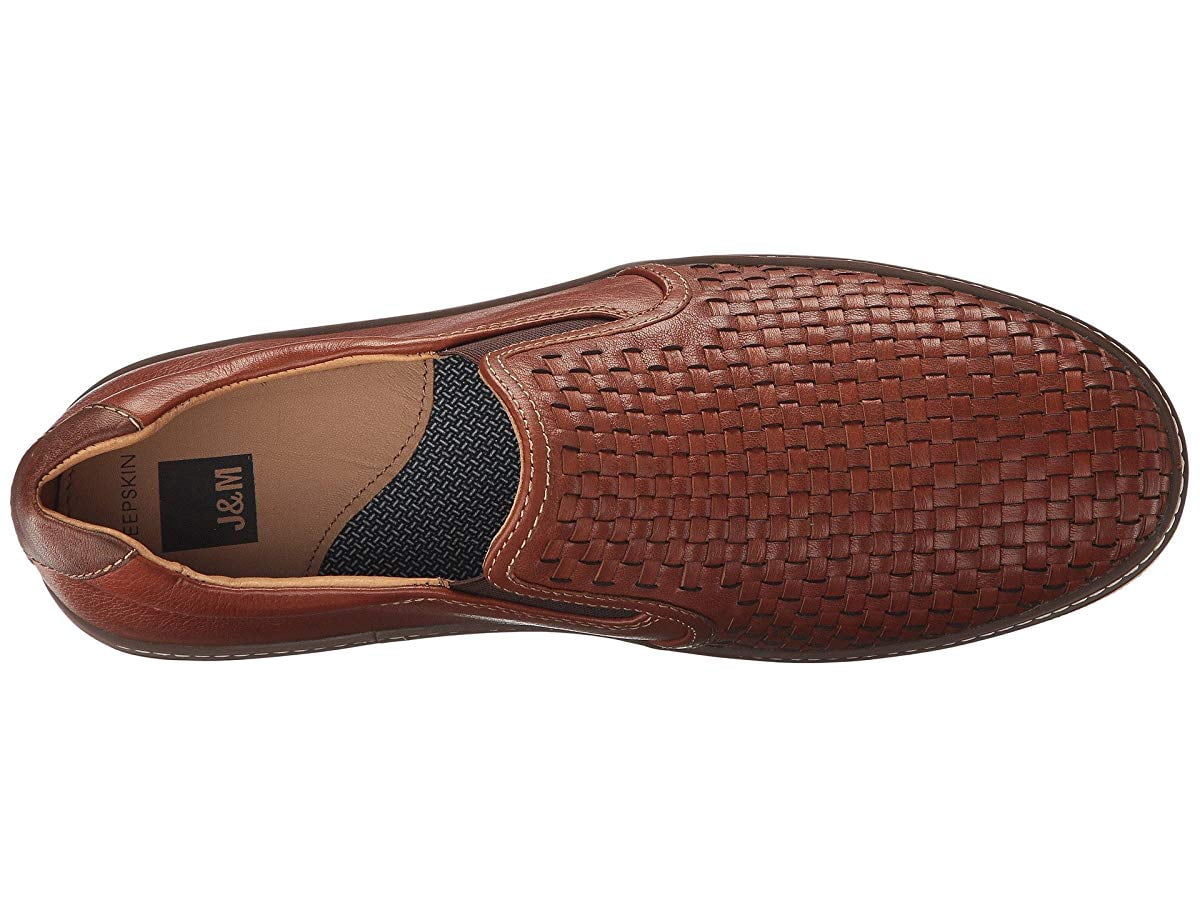 Johnston & Murphy Mens 25-1382 Brown Shoes (NWT) 251382 MS50 McGUFFEY WOVEN SIZE 10 M BROWN LEATHER SLIP ON  main image 2