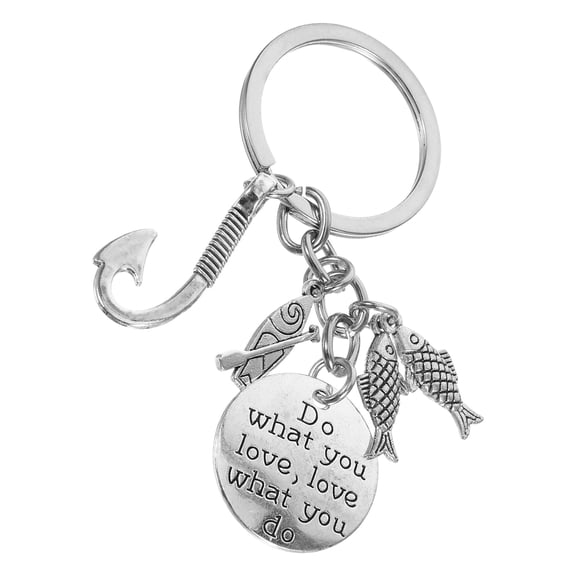 FRCOLOR Unique Fishing Keychain Fish Hook Keychain For Fishing Fans Multi-Functional Charm Key Ring Decoration For Car Keys Handbags And Backpacks