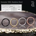 thumbnail image 2 of Bavsenic Hinged Nose Rings Hoops - 316L Surgical Steel Seamless Nose Piercing Jewelry 18G Septum, 2 of 5