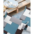 thumbnail image 2 of Pack of 2 Outdoor Pillow Covers, Mid Century Absrtact Geometric Blue Brown Gery Waterproof Square Throw Pillowcase Cushion Decorative Pillow Covers for Couch Patio Tent, 16x16 in, 2 of 6