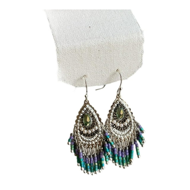Pendientes colgantes Decoración Boho Drop Pendientes para Halloween Cosplay Azul