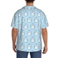thumbnail image 5 of Xecao offers the Cartoon Rabbit for Men's Casual Short-sleeved Shirt, a button-up collared shirt with a pocket, perfect for beach vacations and yacht travel in the X-Large size., 5 of 7