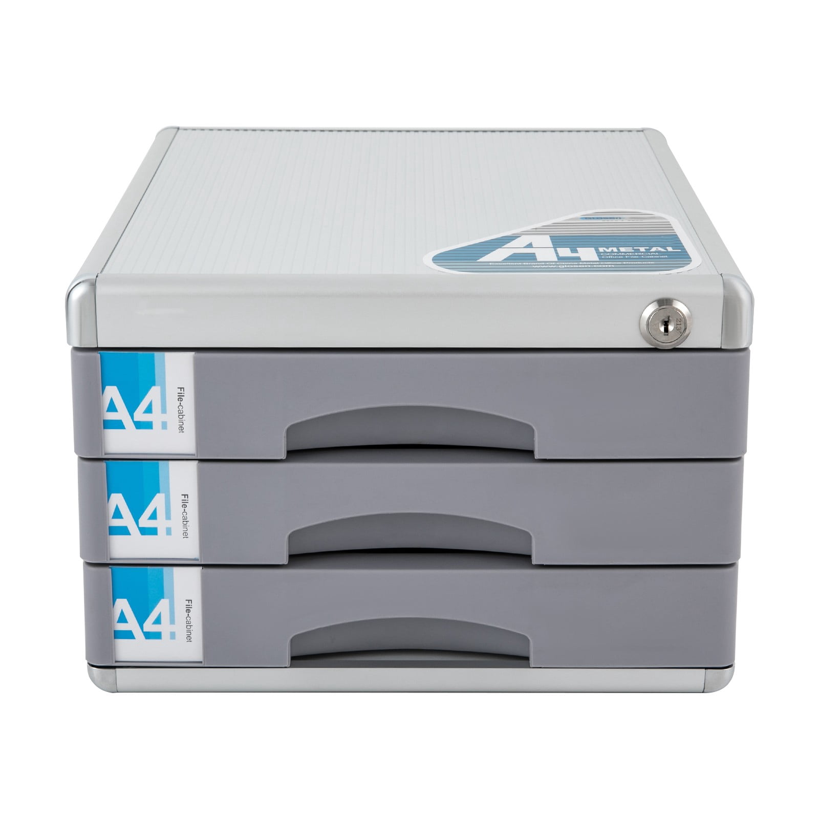 ToppiJoy 3 Tiers Drawer File Cabinet, Lockable Drawer Organizer ,Aluminum Alloy File Organizer for Homes,Offices, Hospitals, Schools 11.8*14*8in