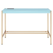 ACME Midriaks Writing Desk with USB Port in Baby Blue and Gold