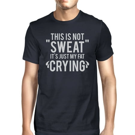 - Fat Crying Mens Navy Funny Gym Shirt Short Sleeve Workout T-Shirt