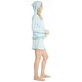 thumbnail image 4 of Ocean Pacific Women's Sunset Chasers Hoodie and Shorts Pajama Set, Light Blue, Small, 4 of 6